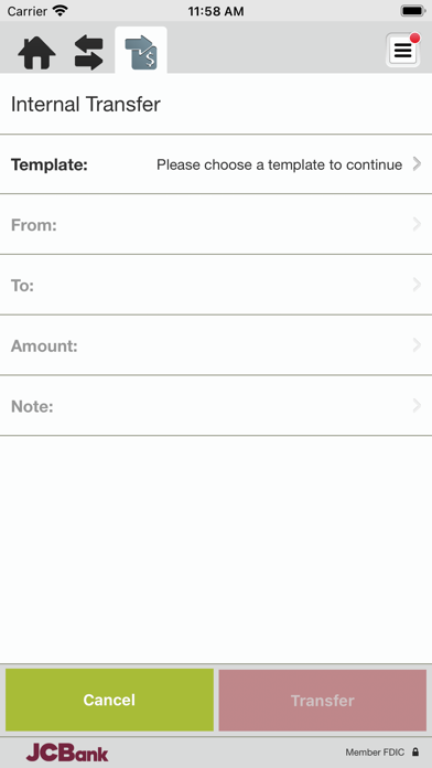 JCBank Mobile Business Banking Screenshot