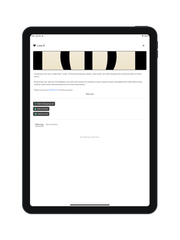 LoopQ iPad screenshot 5 - Shopping app