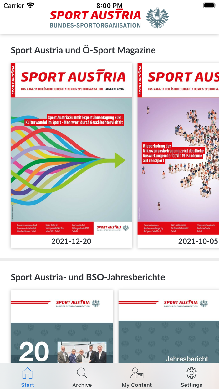 Sport Austria Publikationen