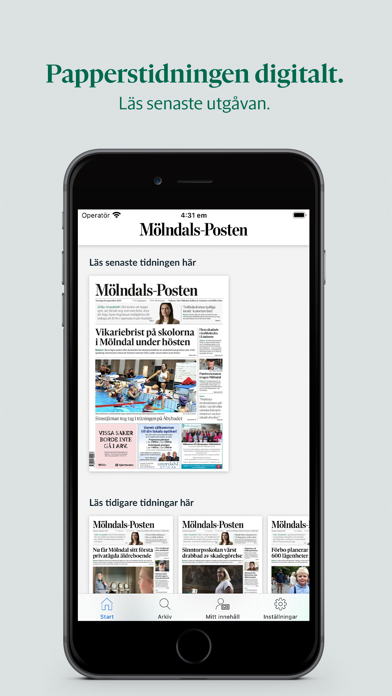 Mölndals-Posten e-tidning Screenshot