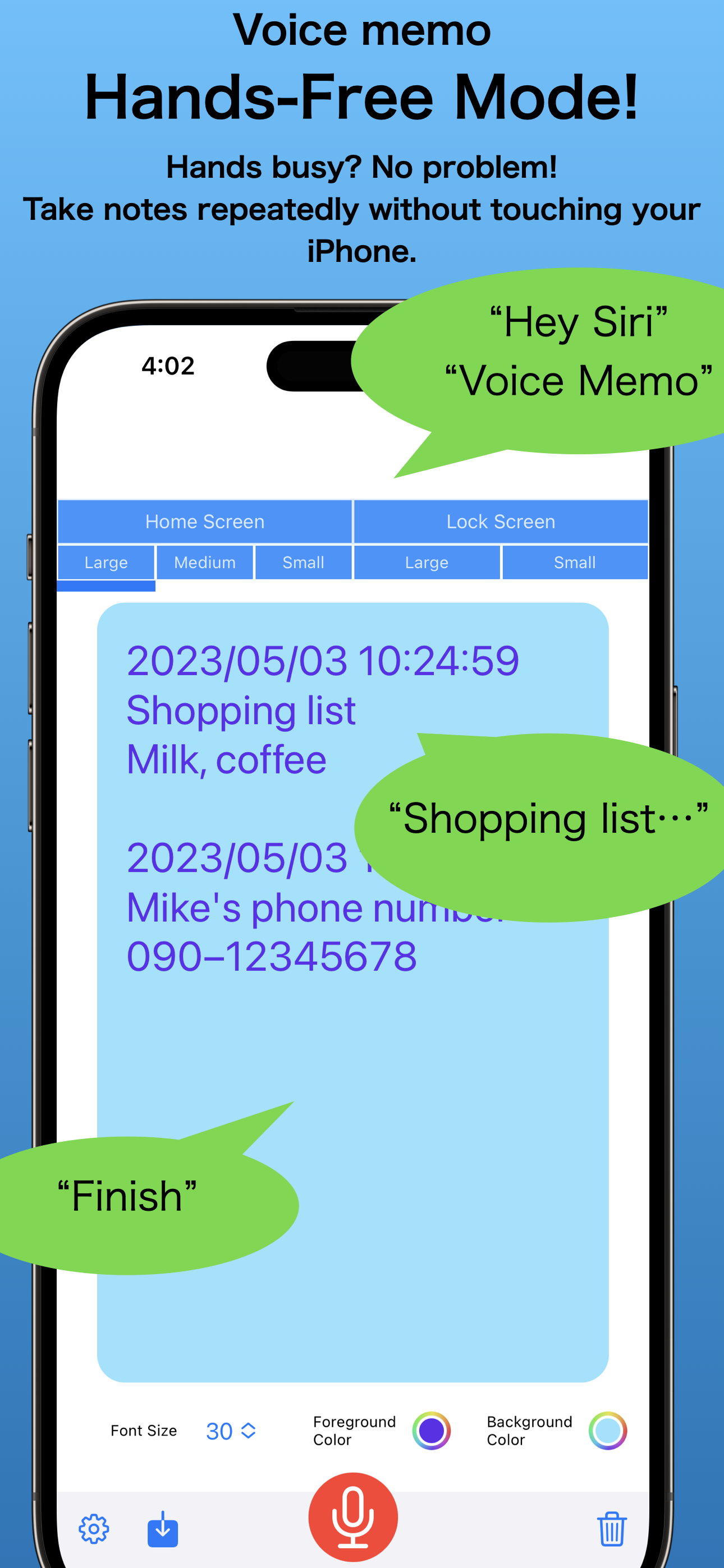 Voice Widget Memo