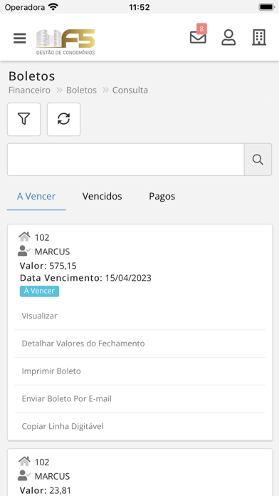 F5 Gestão de Condomínios Screenshot