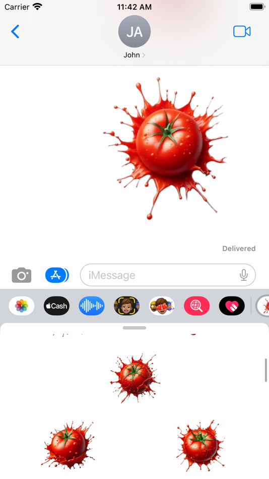 #6. Tomato Splat Stickers (iOS) Podle: Paul Scott