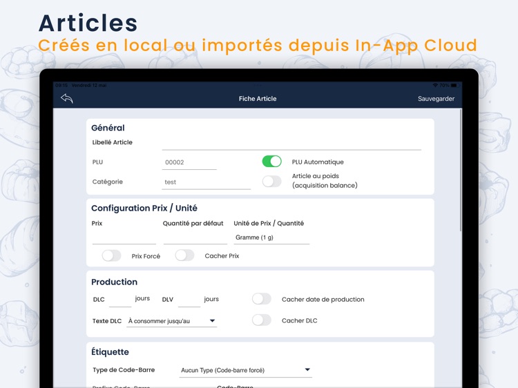 In-App Label & Recipe V2
