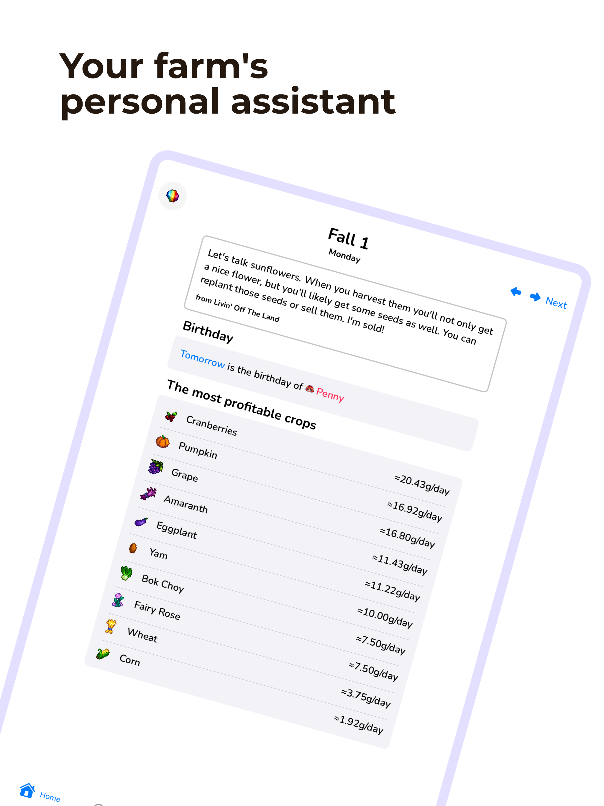 Assistant for Stardew Valley