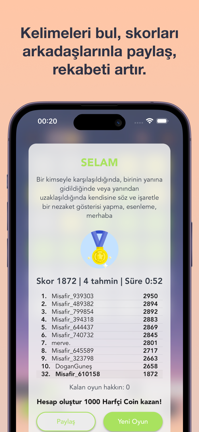 Harfçi - Guess the hidden word