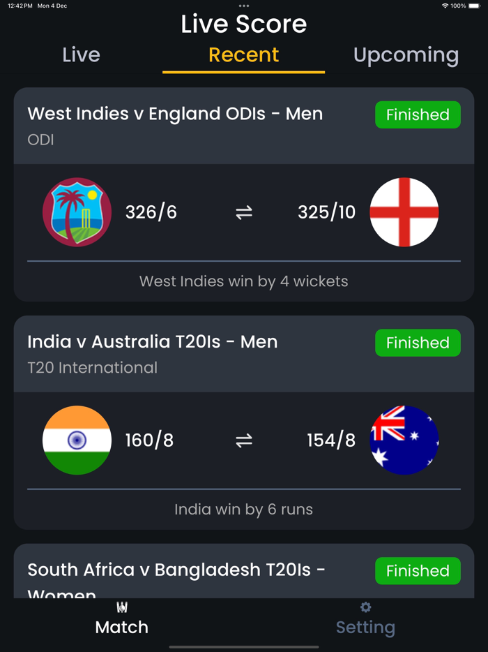 Live Score - Cricket Live Line
