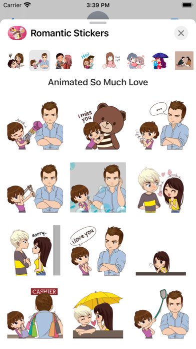 Screenshot #1 pour Animated Romantic Stickers !