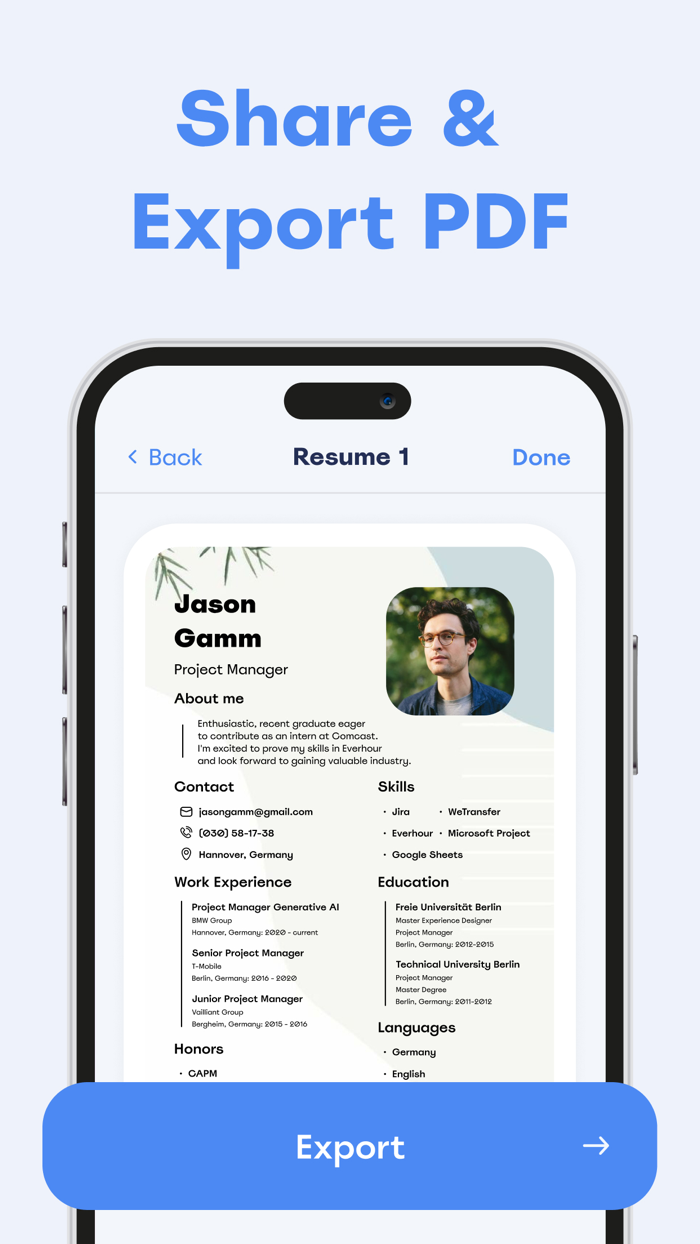 The resume builder арр