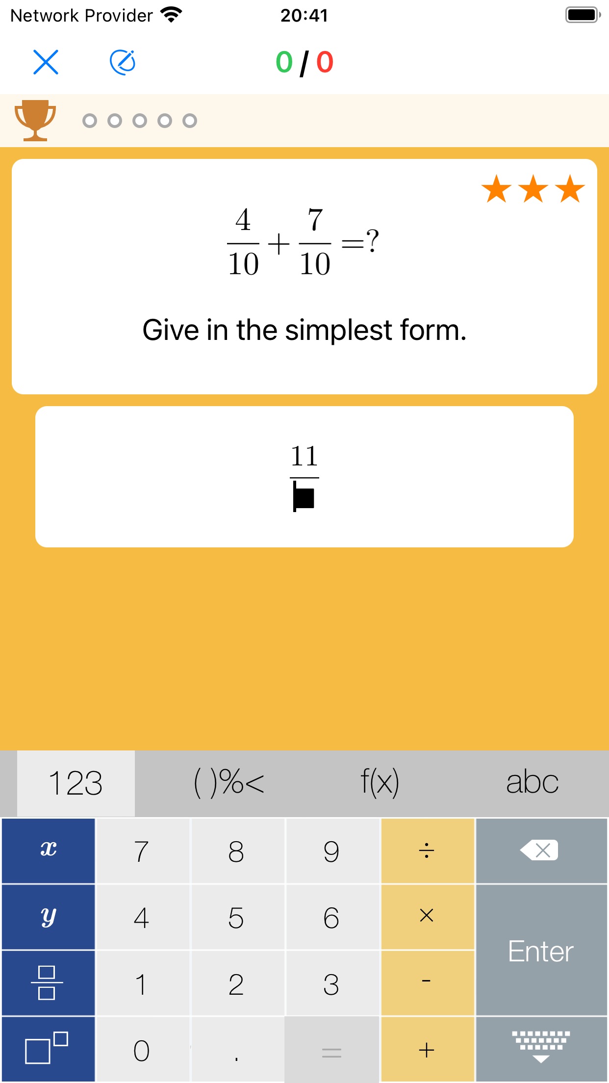 Screenshot do app Unlimited Math Problems