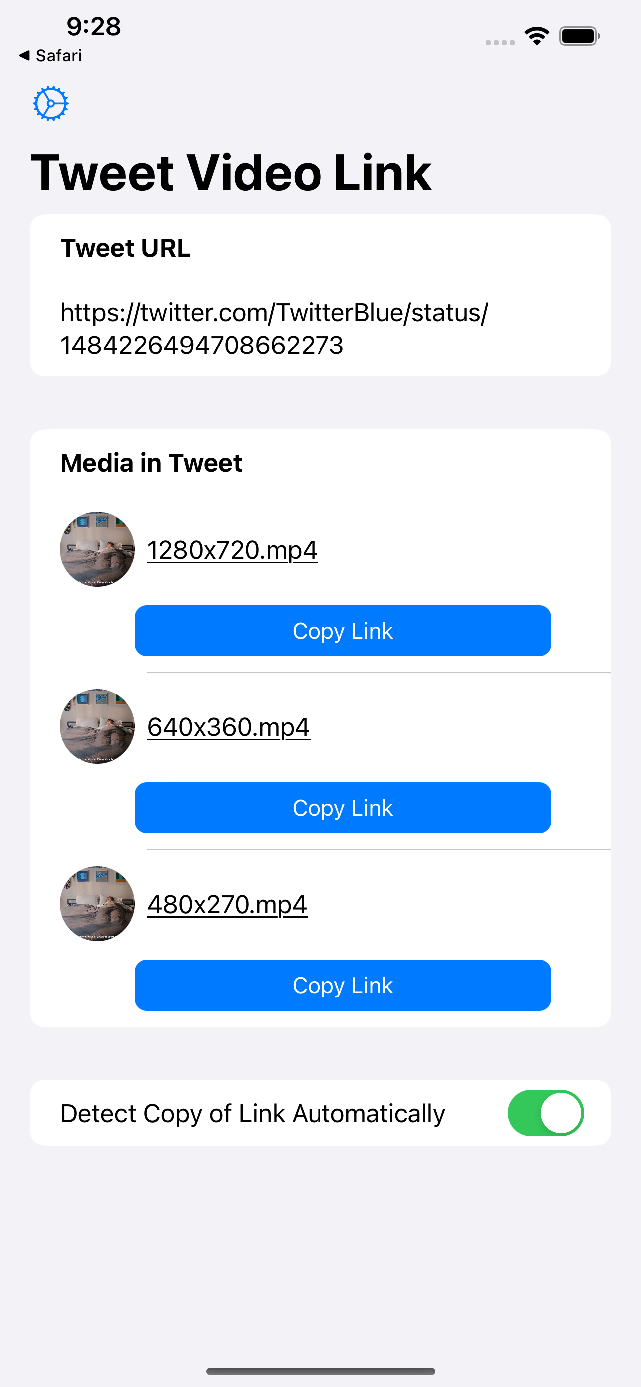 Tweet Video Links for Twitter