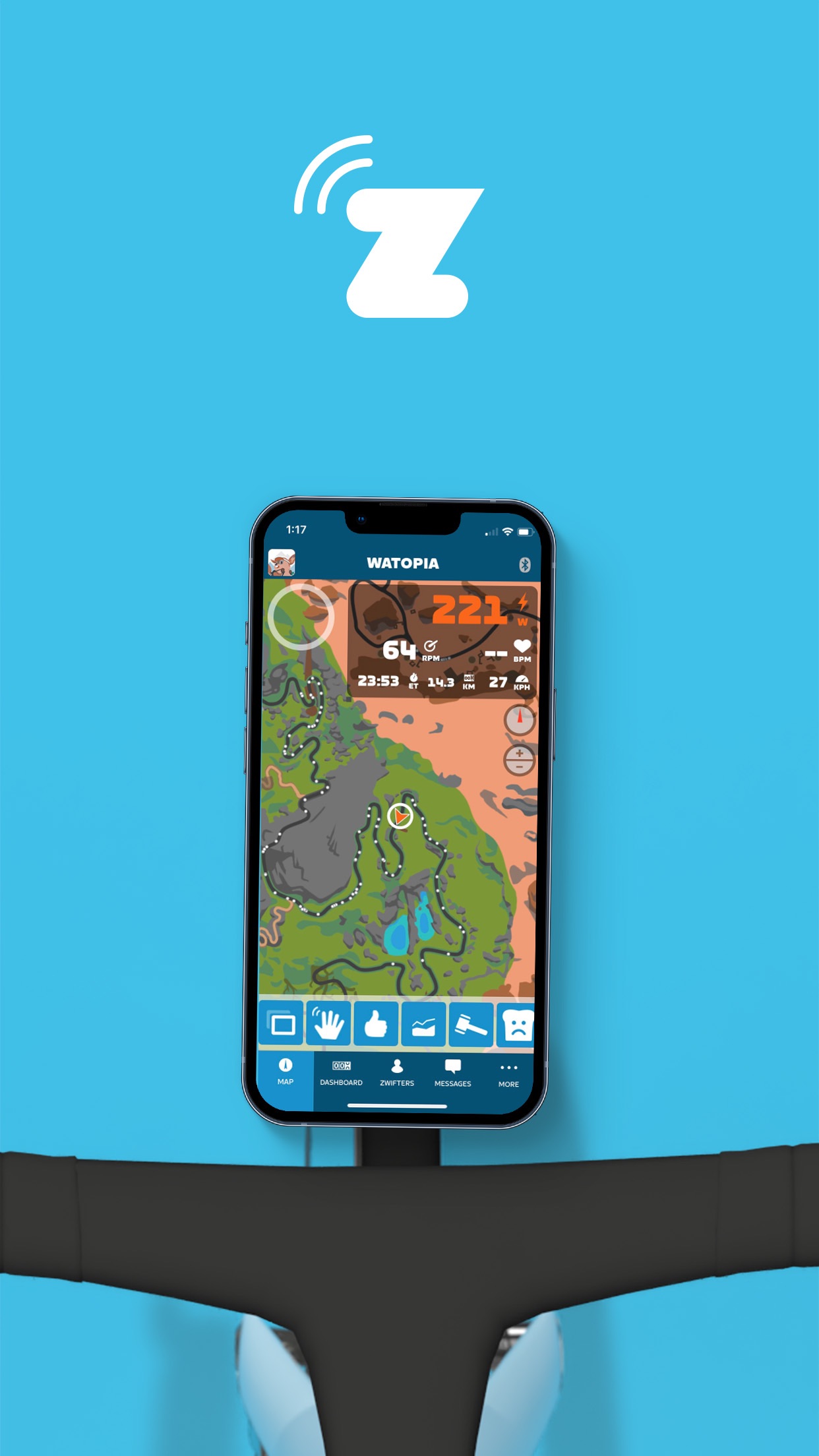 Screenshot do app Zwift Companion