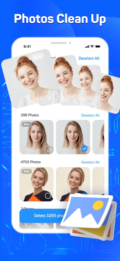 Quick Cleaner : Clean Storage - Observe how this tool helps users identify and manage similar photos, streamlining the process of deleting duplicates and selecting the 'best' shots.