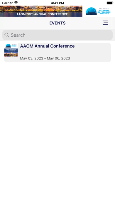 AAOM Events Screenshot