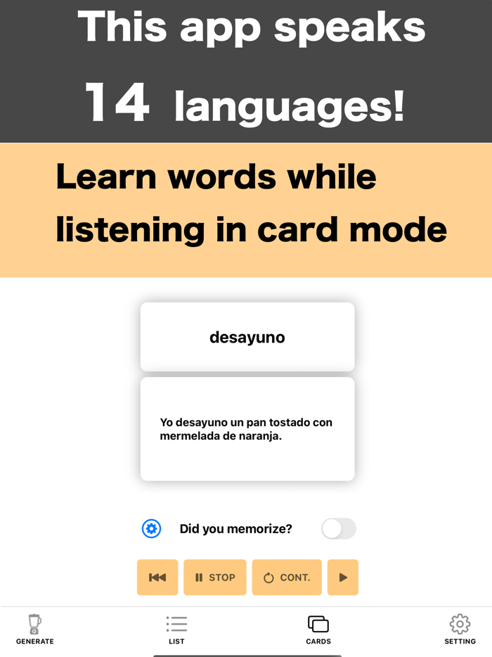AI Vocab Support 14 Lang
