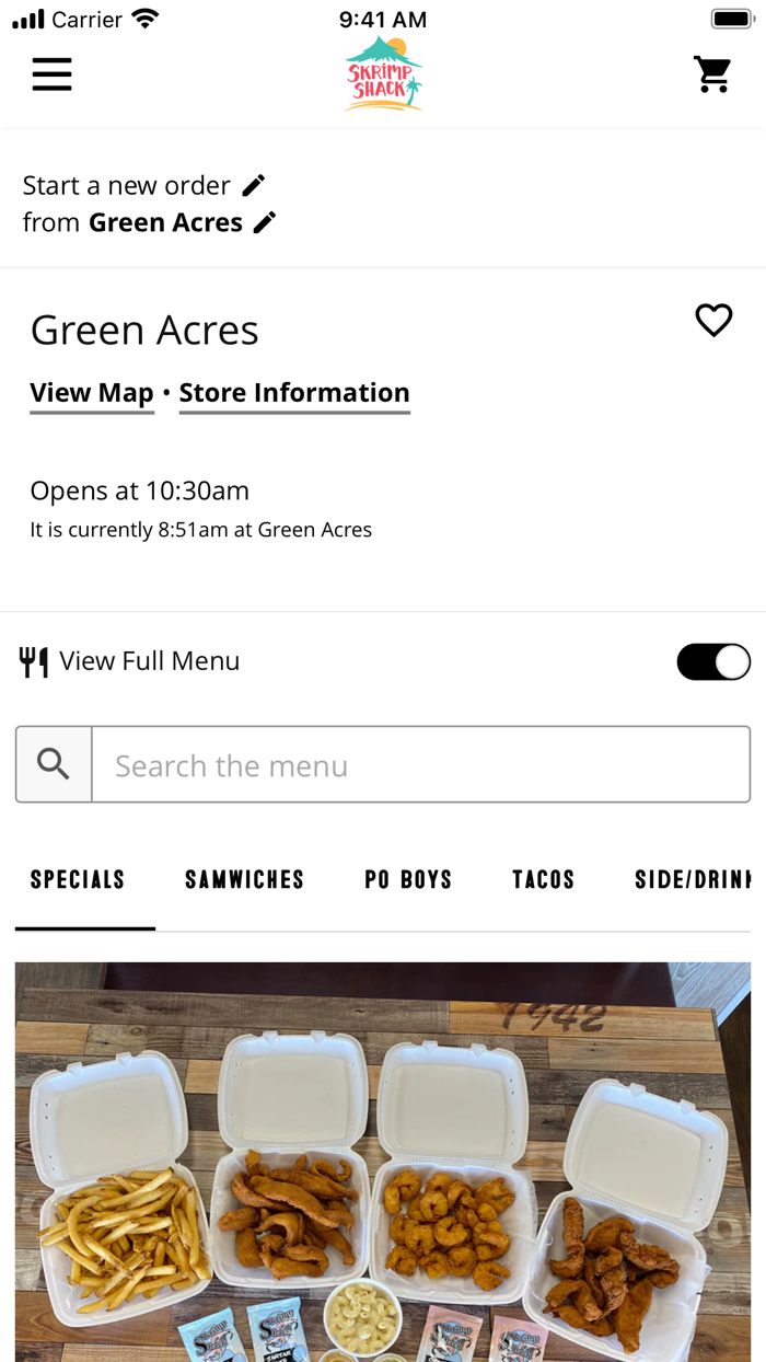 Skrimp Shack Ordering