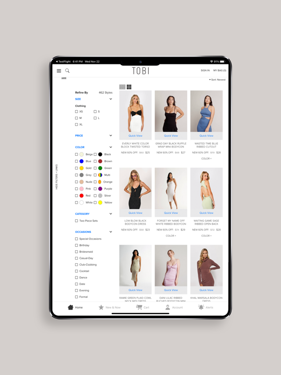 Tobi iPad screenshot 2 - Shopping app