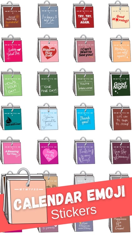 Calendar emoji stickers