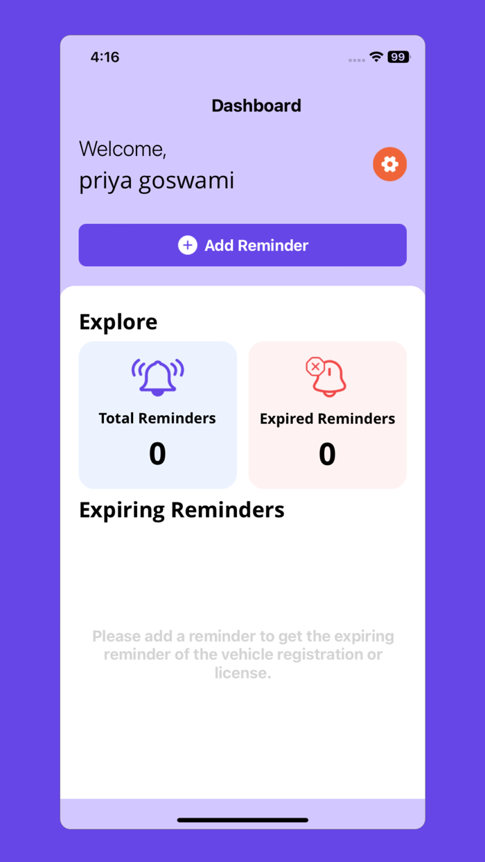 Renewal Reminder App