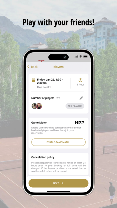 Telluride Racquet Club Screenshot