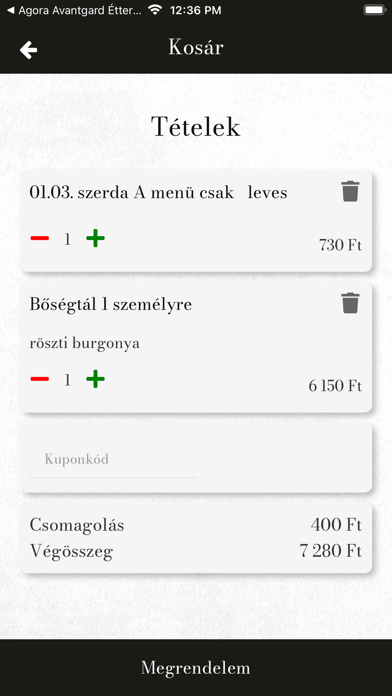 Avantgard Sport Étterem Screenshot