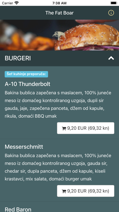 The Fat Boar app screenshot
