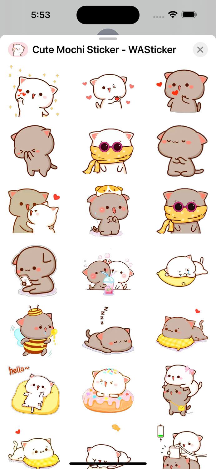 Cute Mochi Sticker - WASticker