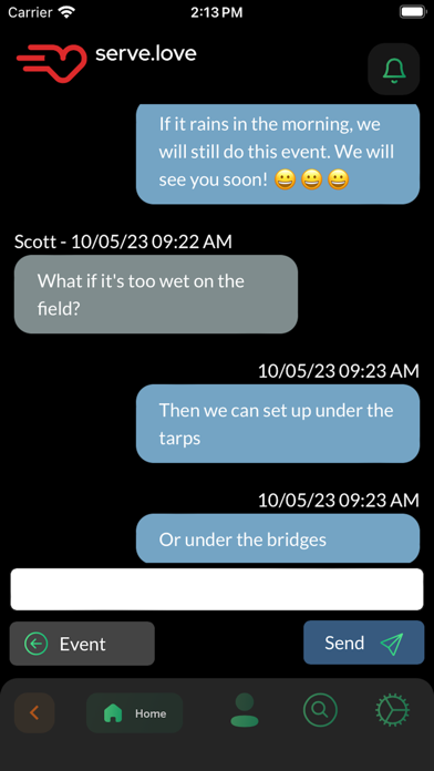 Serve.Love iPhone screenshot 5 - Social Networking app