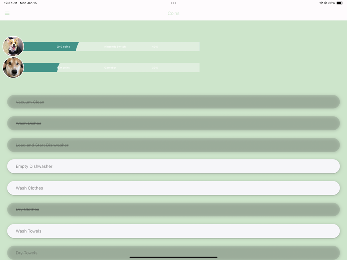 Coins - gamify family chores