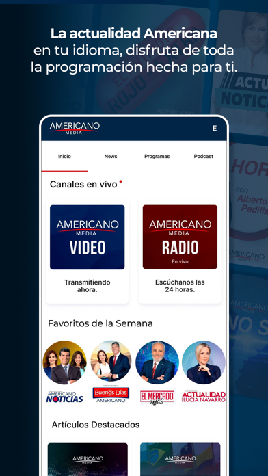 Americano Media App Screenshot