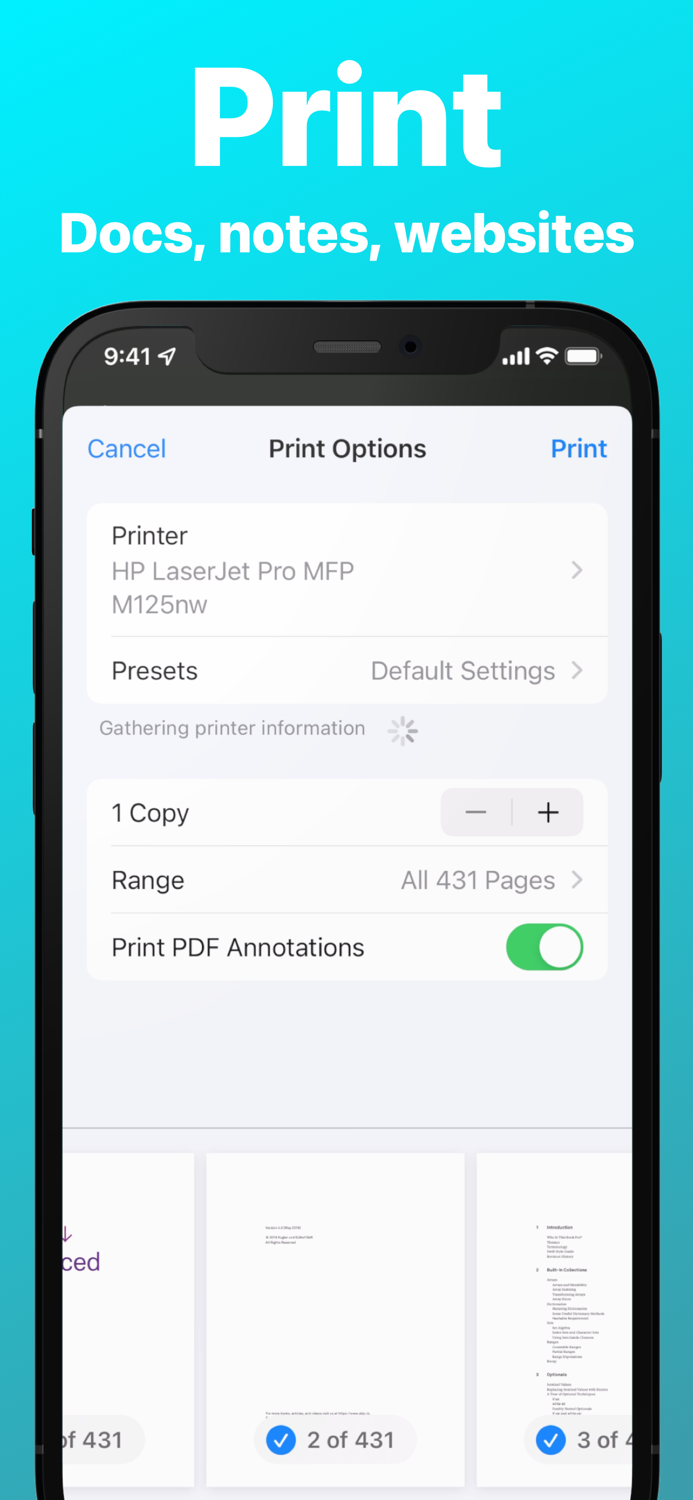 Printer Scan PDFs  AirPrint