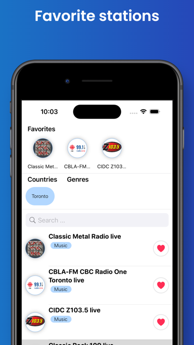 Toronto Radio - Top Stations Screenshot