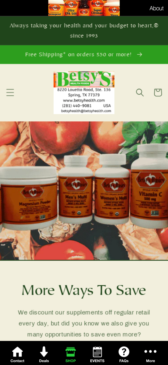 Betsys Health Foods Inc.