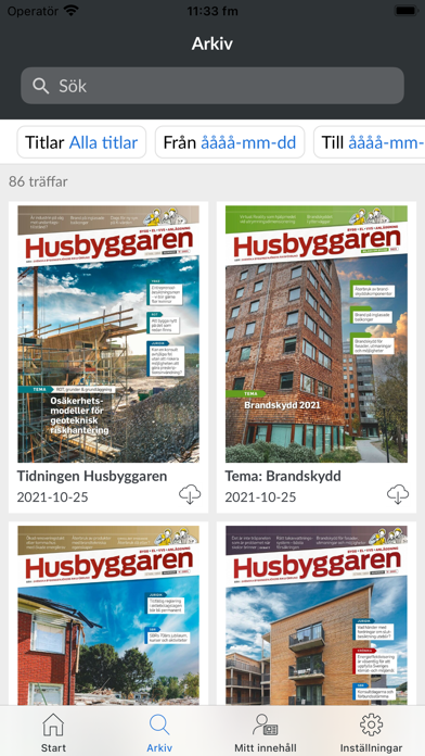 Tidningen Husbyggaren Screenshot