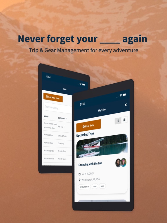 Packup - Trip Planning iPad screenshot 1 - Travel app