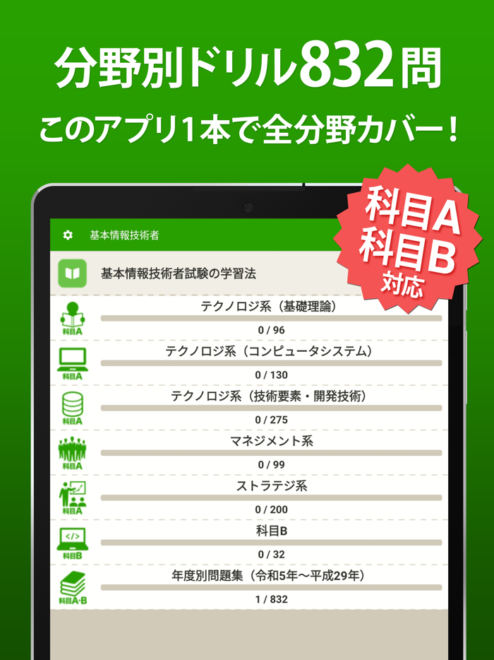 基本情報技術者試験（科目A・科目B）全問解説