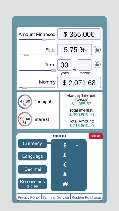 Loan Calculator Free. Screenshot