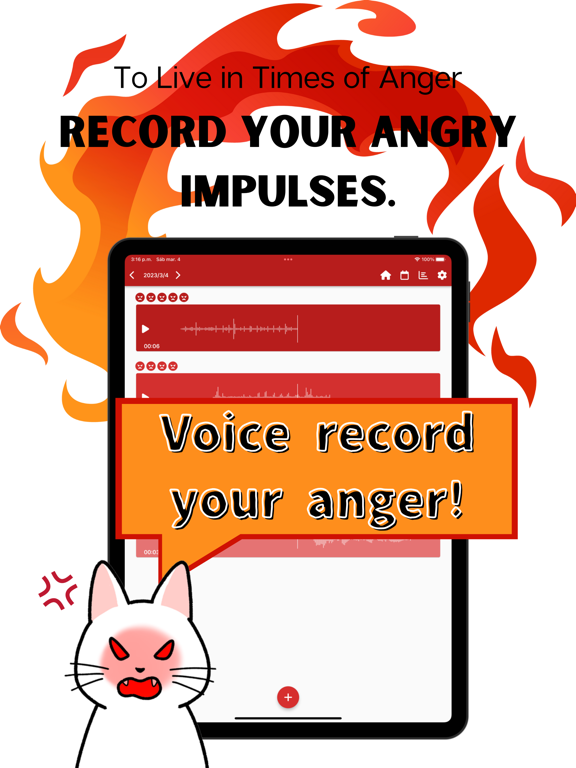 Screenshot #4 pour Anger Diary Voice : angry log