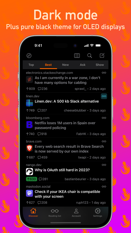 #5. Hacko for Hacker News (iOS) Podle: Andrii Sievrikov