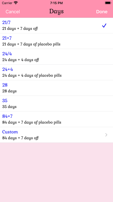 Birth Control Pill Reminder Screenshot