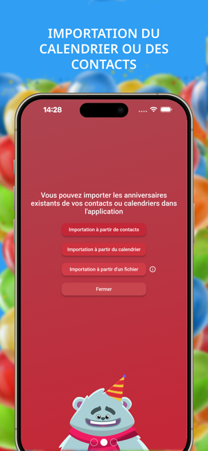 ‎Calendrier des anniversaires Capture d'écran