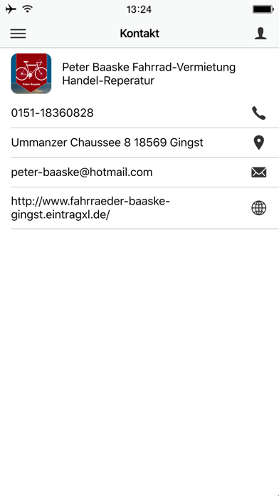 Fahrrad-Vermietung P. Baaske Screenshot