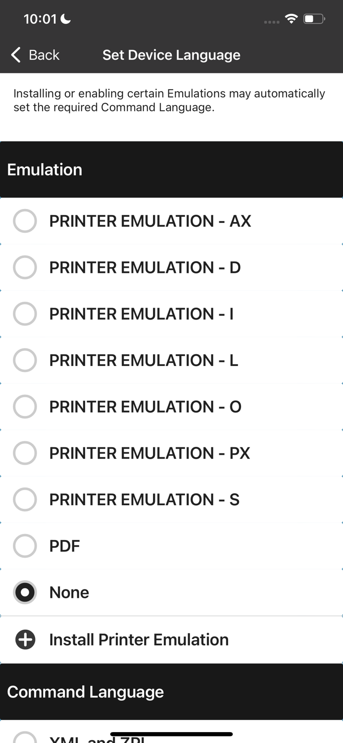 Zebra Printer Setup Utility