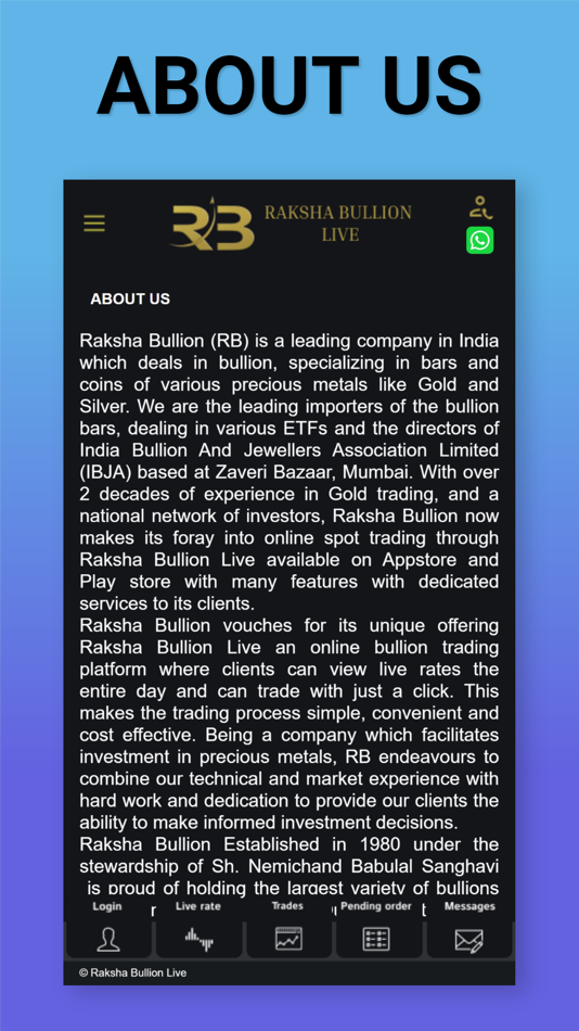 #8. Raksha Bullion Live (iOS) By: Sanghavi Bullion Private Limited