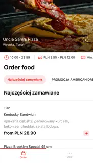 uncle sam's pizza toruń iphone screenshot 2