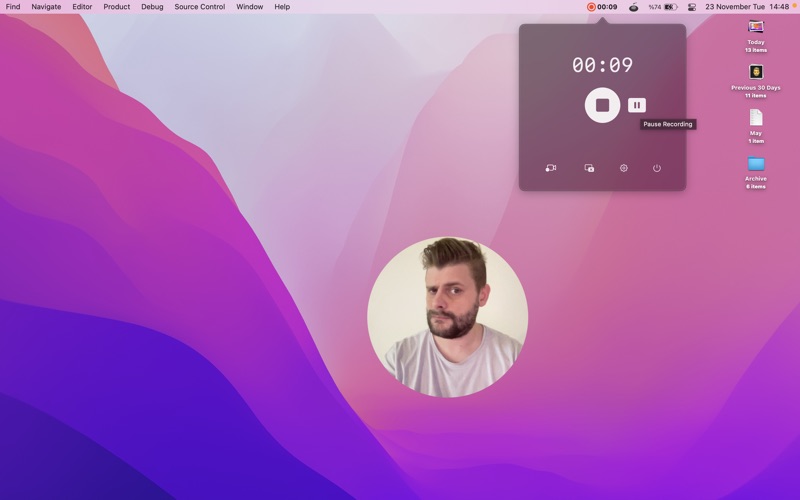 Screenshot #1 pour Rek - Screen Capture with PiP