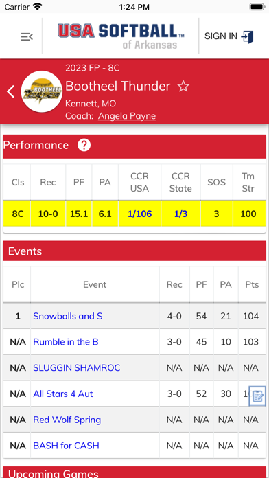 USA Softball of Arkansas Screenshot