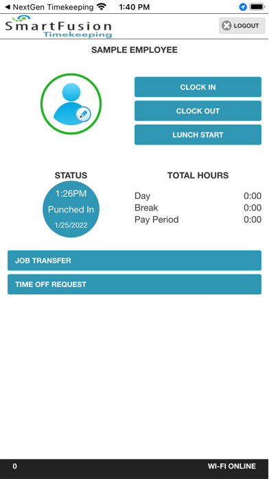 SmartFusion Timekeeping Screenshot