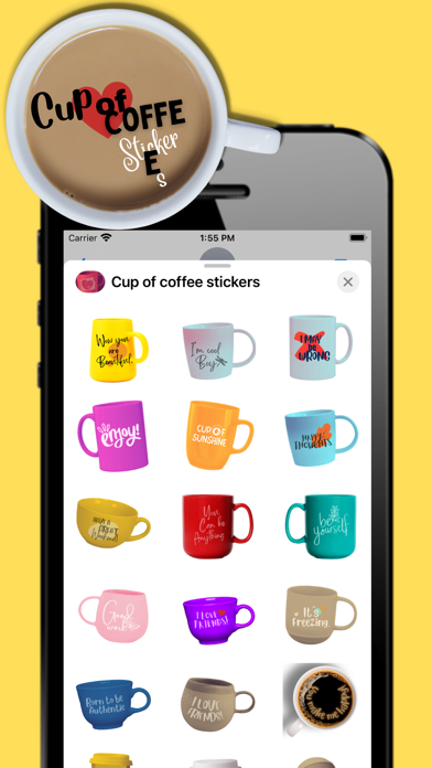 Cup of coffee stickers Screenshot