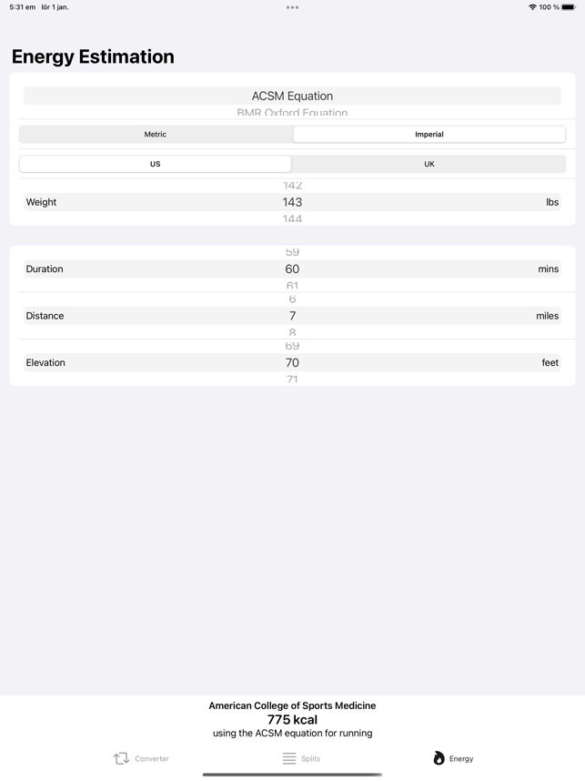 ‎Runner's Calculator, Converter Screenshot